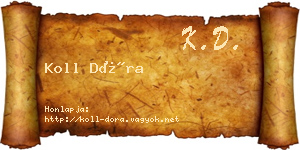 Koll Dóra névjegykártya